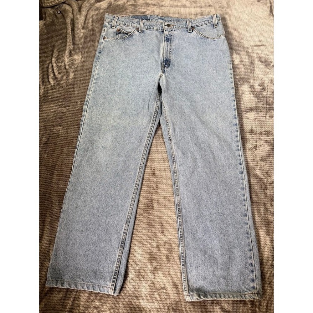 Vintage Levis 505 Mens 38x29 Light Wash Straight Leg Jeans Orange Tag USA